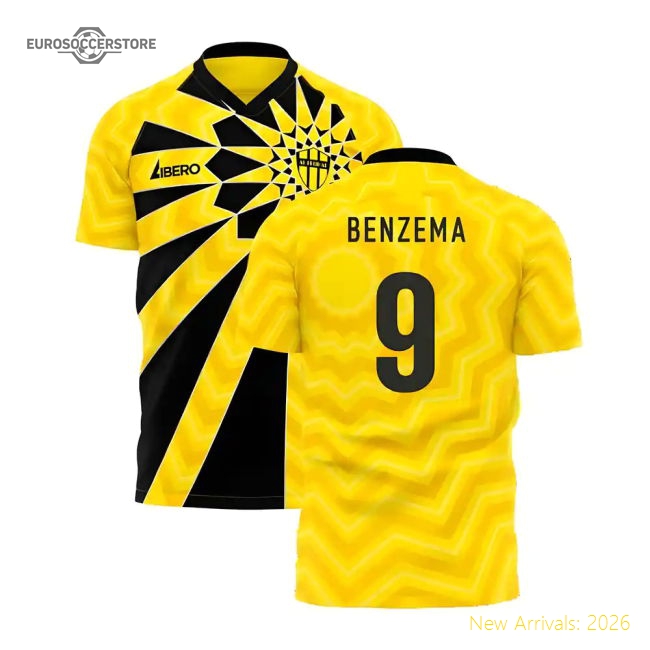 Al-Ittihad 2025-2026 Home Concept Football Kit (Libero) - Kids (Benzema 9)