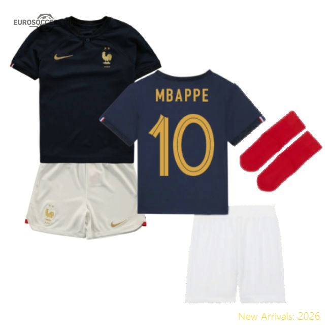 France Children 2022 Home Jersey Shirt Football Fan Apparel