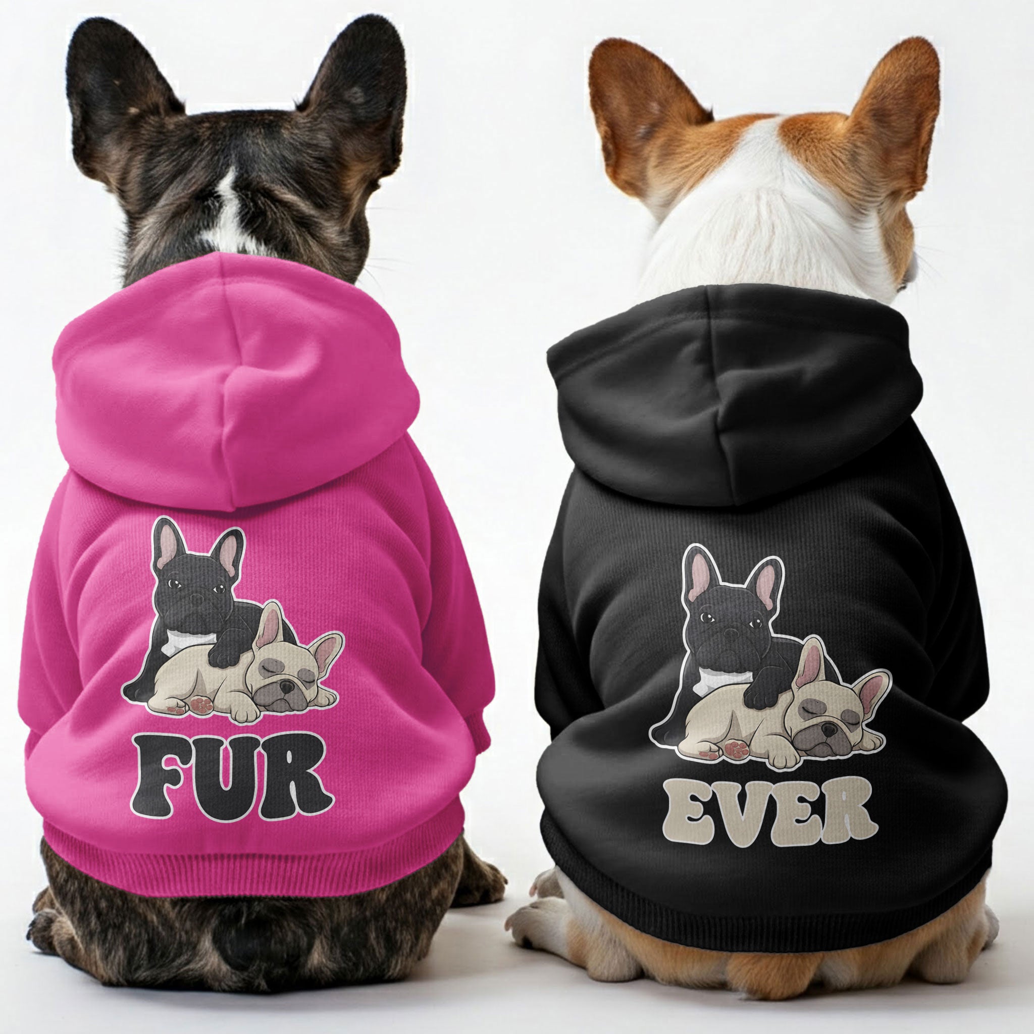 FUREVER ( FOREVER ) - Matching French Bulldog Hoodies – Stylish, Cozy & Personalized!