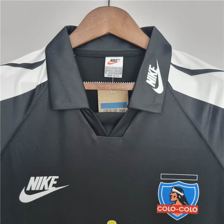 Colo-Colo Retro Soccer Jersey 1995 Black Away Football Shirt -