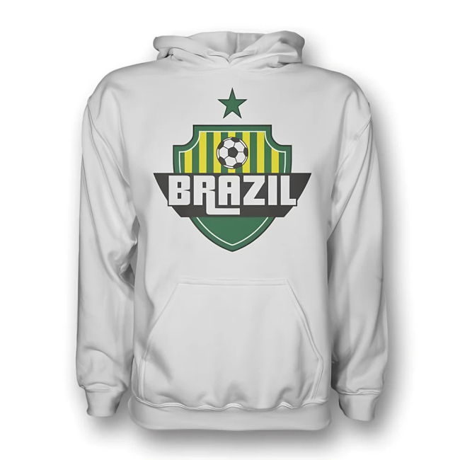 National Brazil Country Logo Hoody (White) - Kids Replica