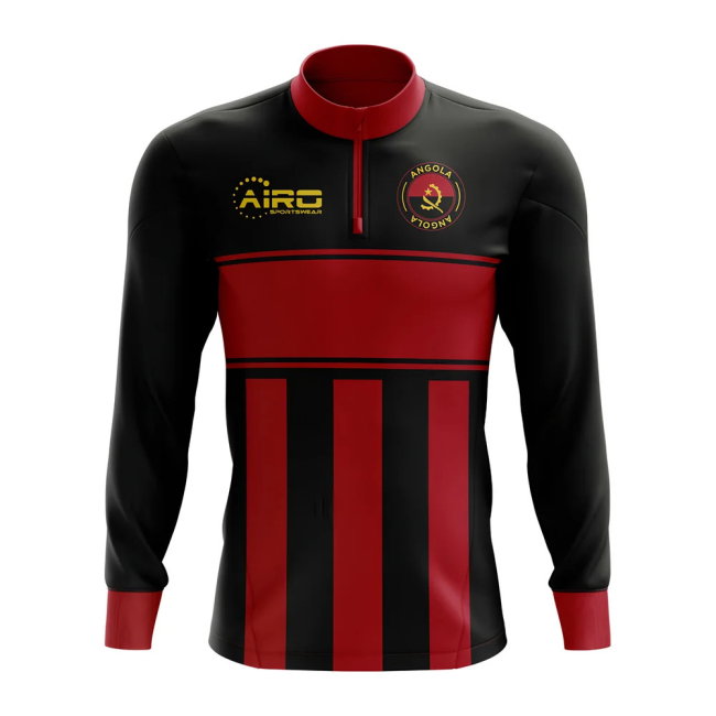 Angola Concept Football Half Zip Midlayer Top (Black-Red)