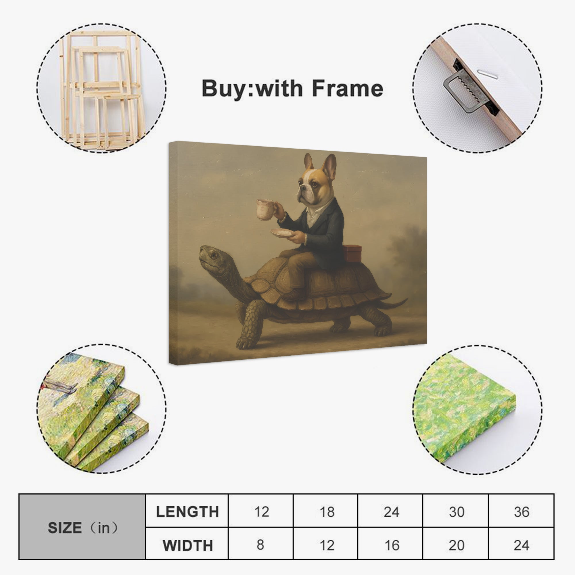 Comfortable Earnestine - Adorable Frenchie Canvas Wall Art for Dog