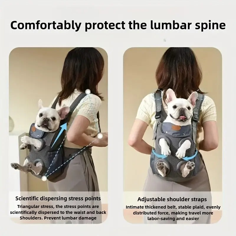 Durable Puppack French Bulldog Chest Carrier – Breathable Double-shou...