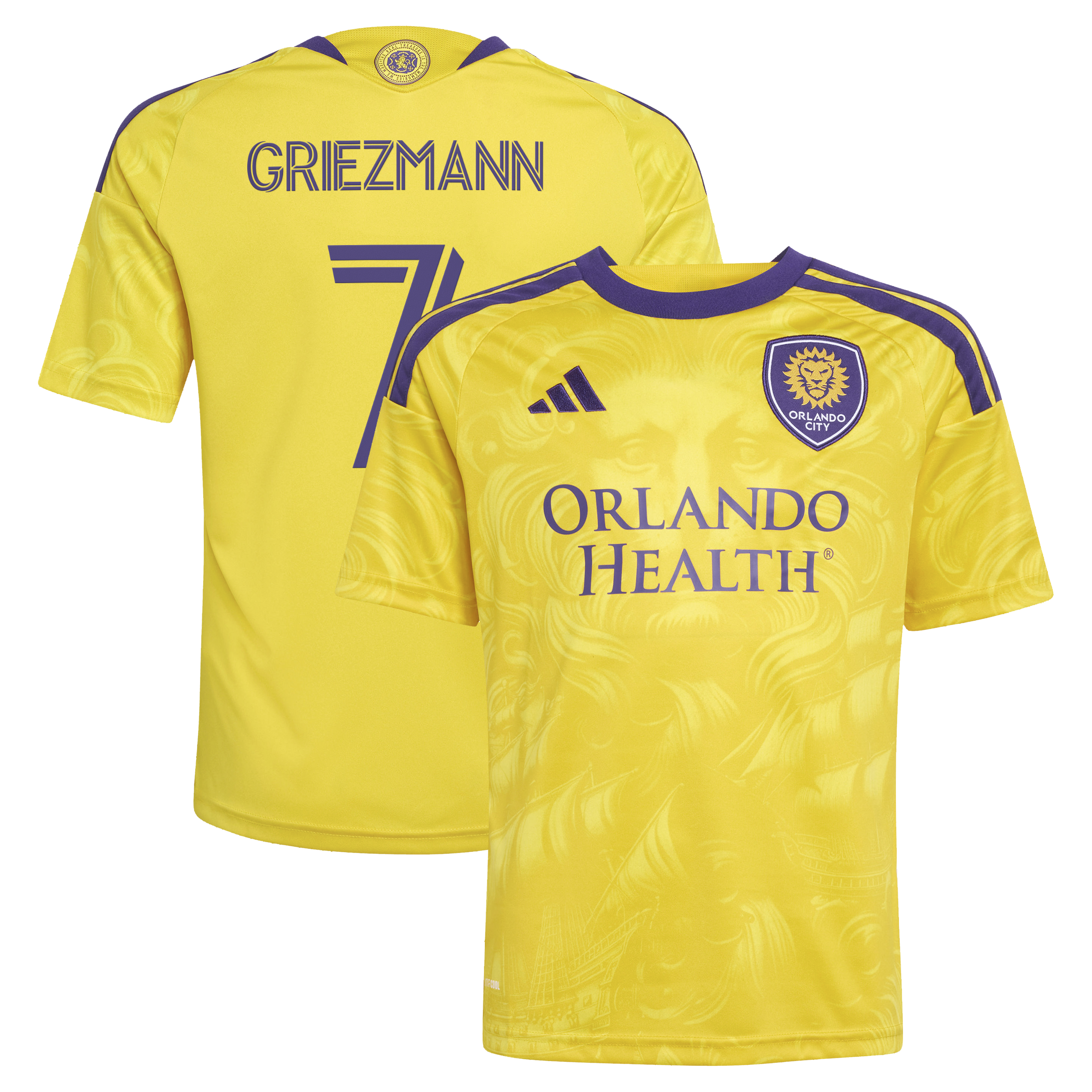 [SJH] Antoine Griezmann Orlando City SC Youth 2026 Sunken Treasure Kit Replica Jersey - Yellow