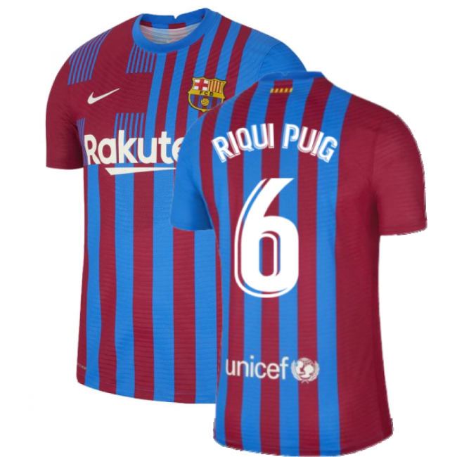2021-2022 Blaugrana Vapor Match First Jersey (riqui Puig 6)