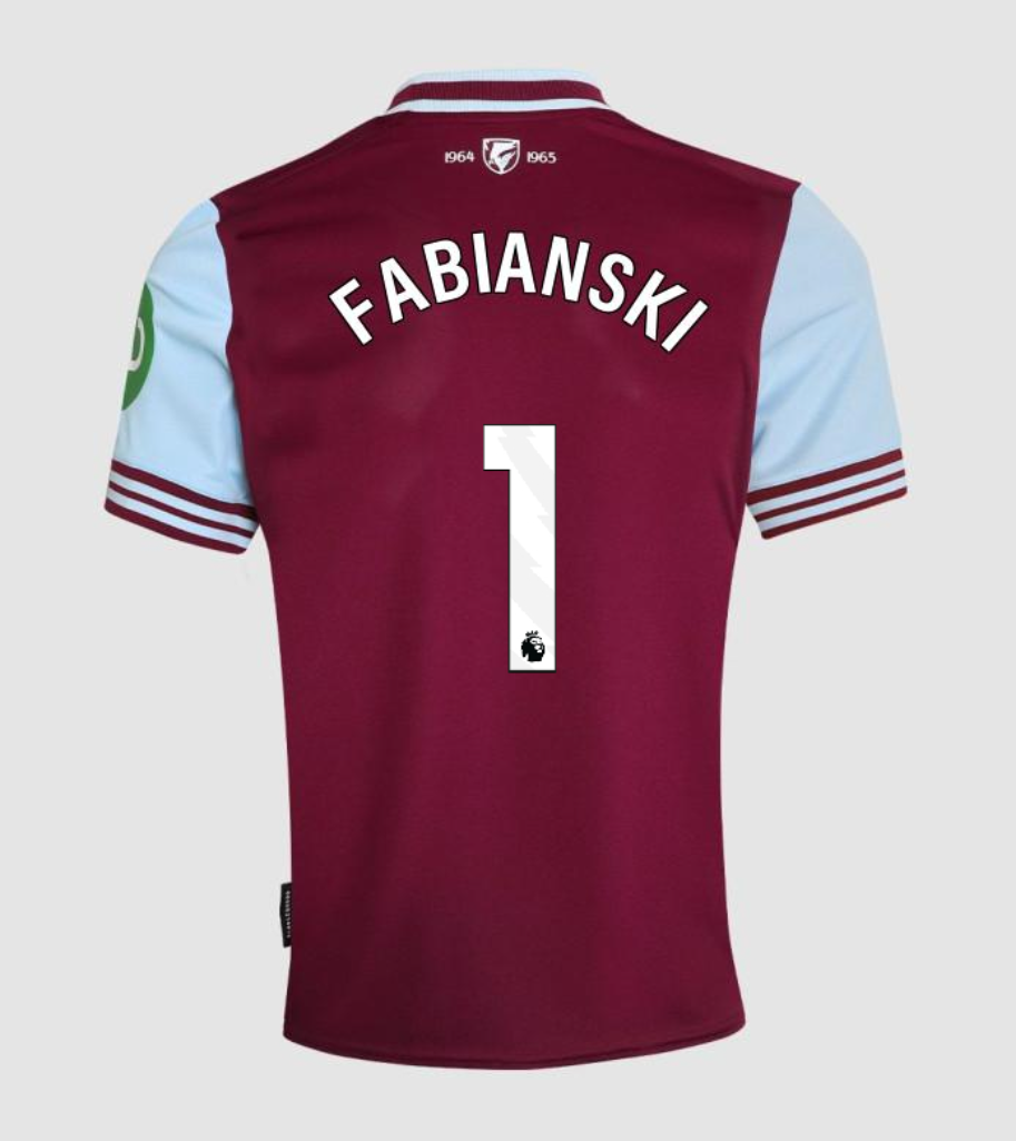 24-25 West Ham United Home Football Jersey for FABIANSKI #1