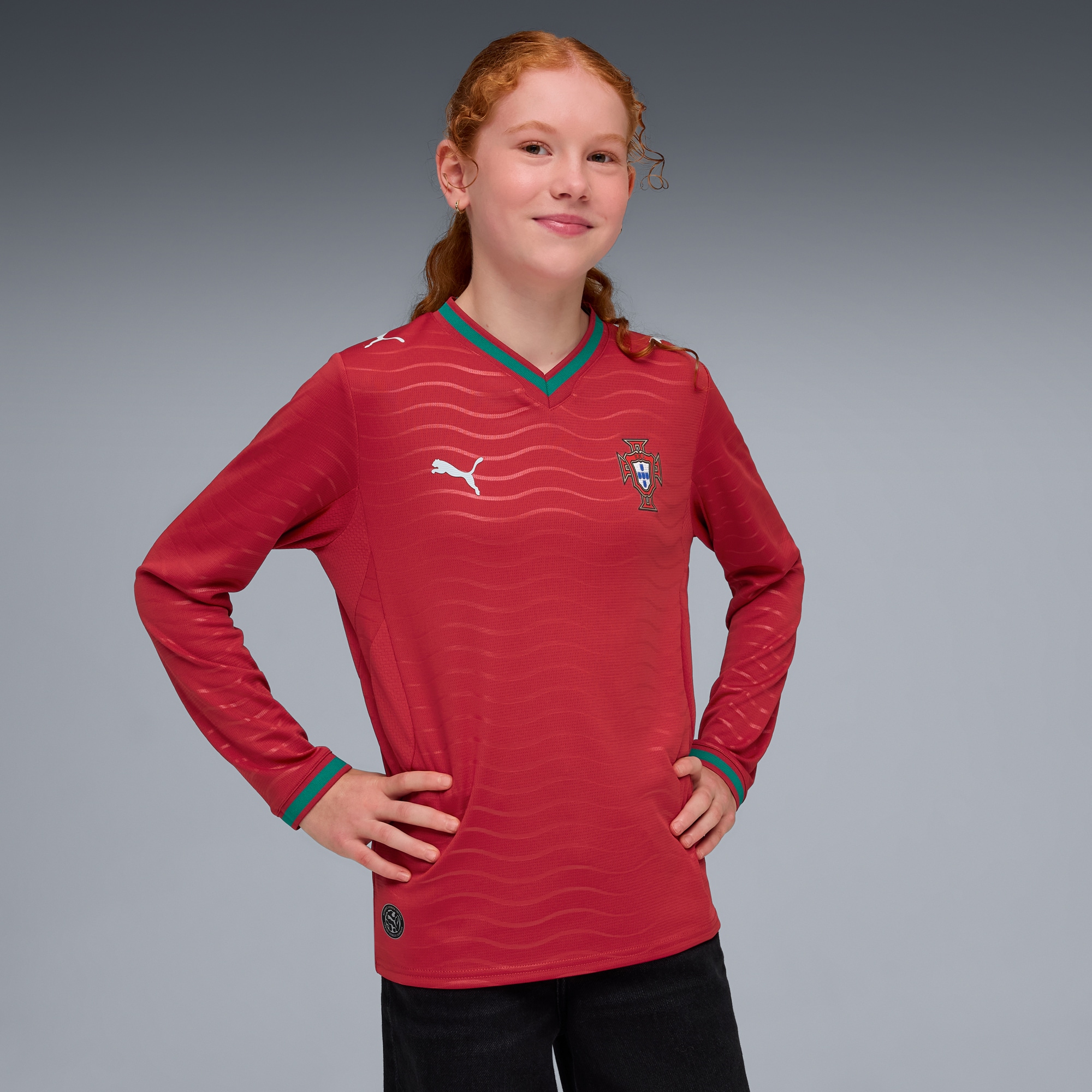 [SJH] Portugal National Team Youth 2026 Home Replica Long Sleeve Jersey - Red