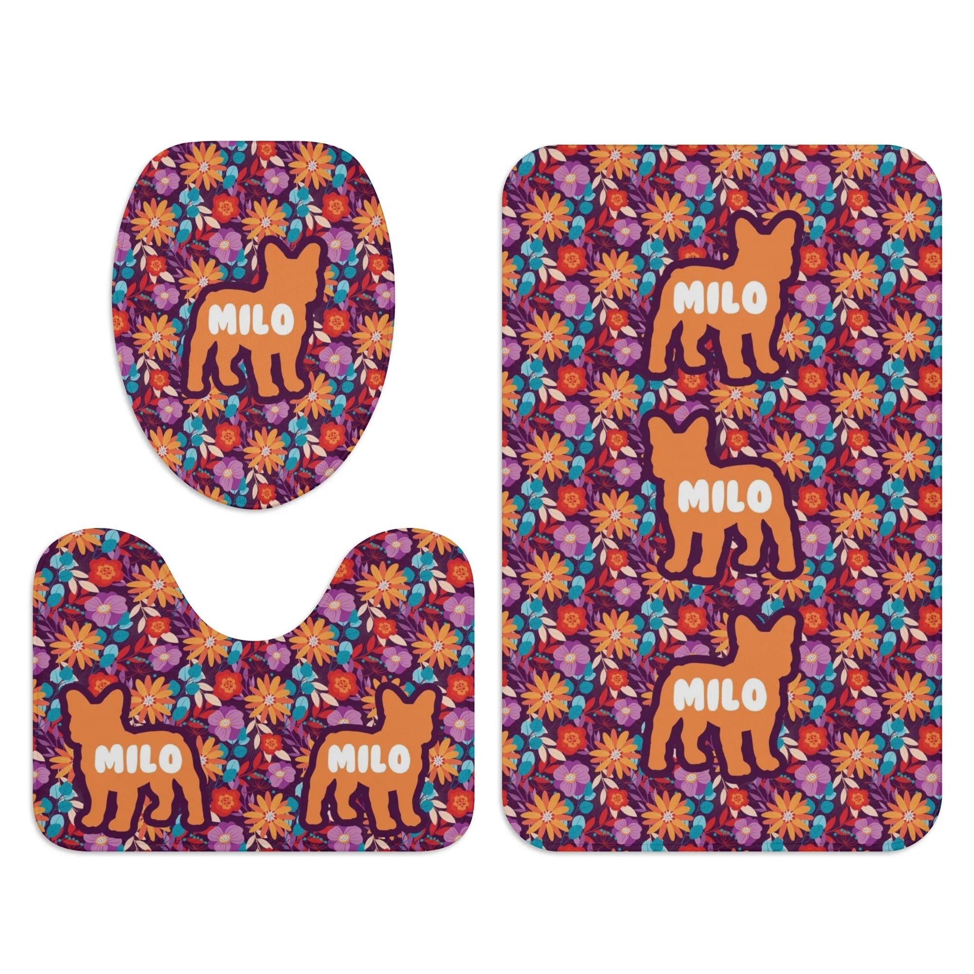 High-Quality Personalized Bathroom Set With Your Frenchie’s Name for ...