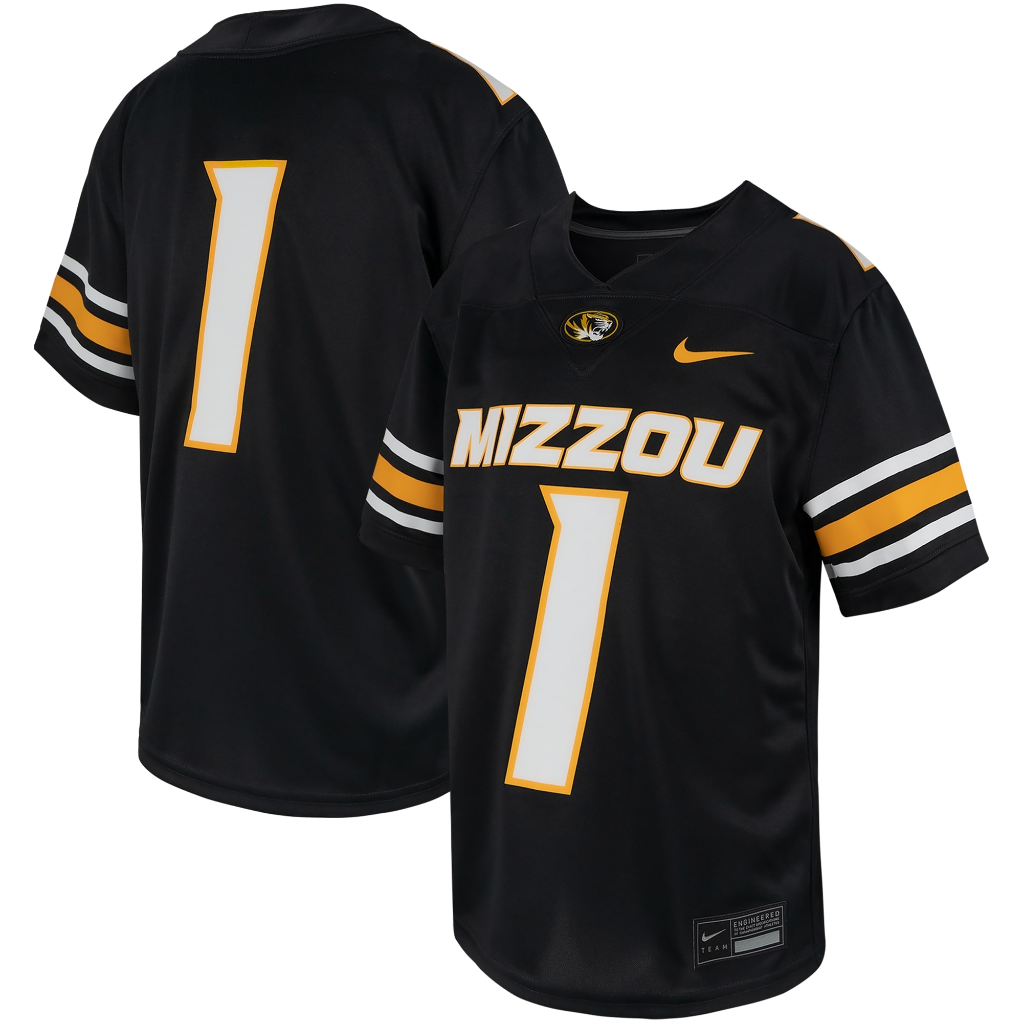 [NJP] Women's Missouri Tigers Untouchable Replica Game Jersey - Black