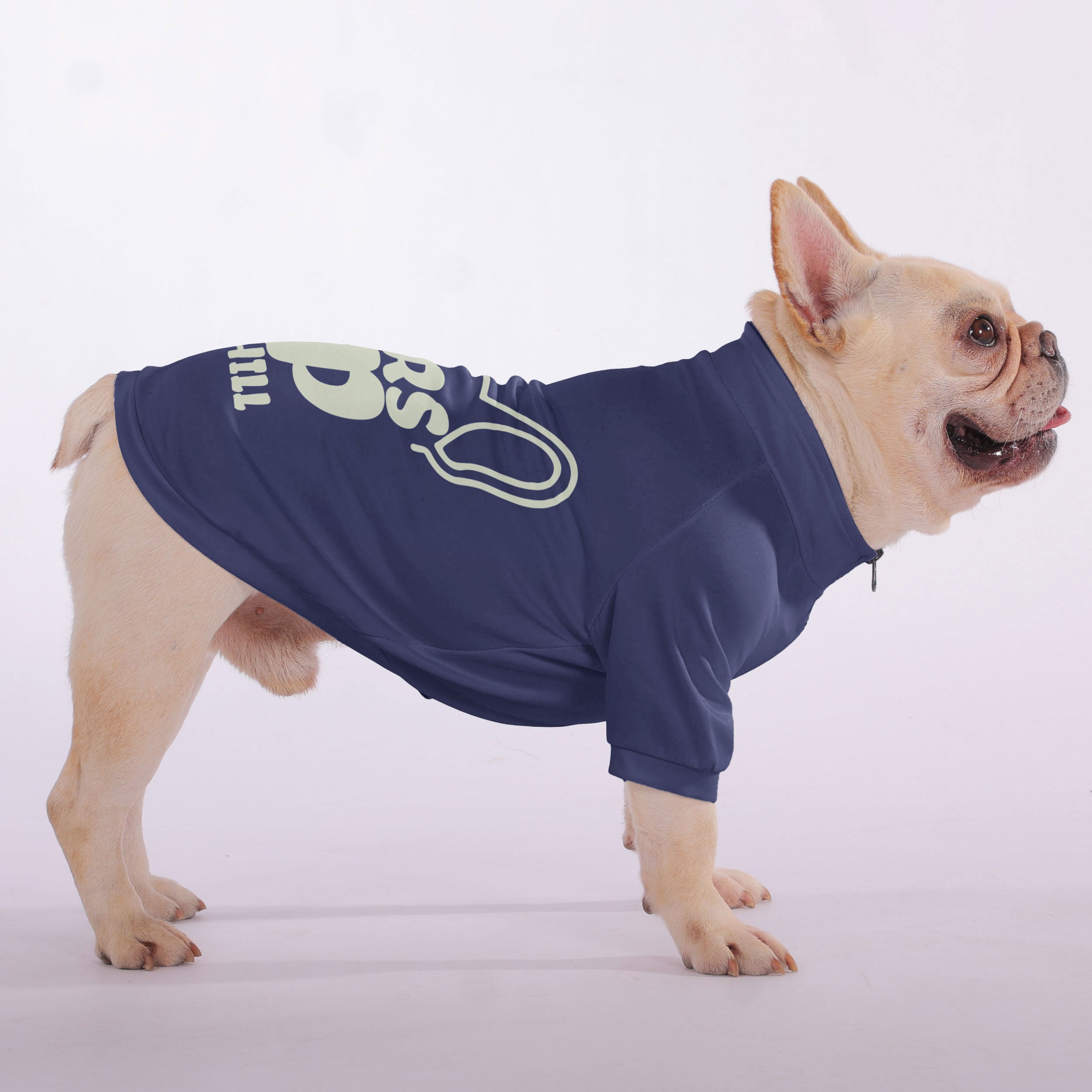 Snuggly Zip-up Sweatshirt For French Bulldogs Frenchie Themed Wear