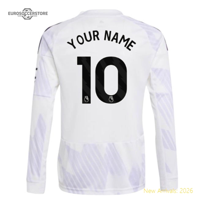 Excellent 2025-2026 Man Utd Long Sleeve Away Shirt (kids) (your Name)