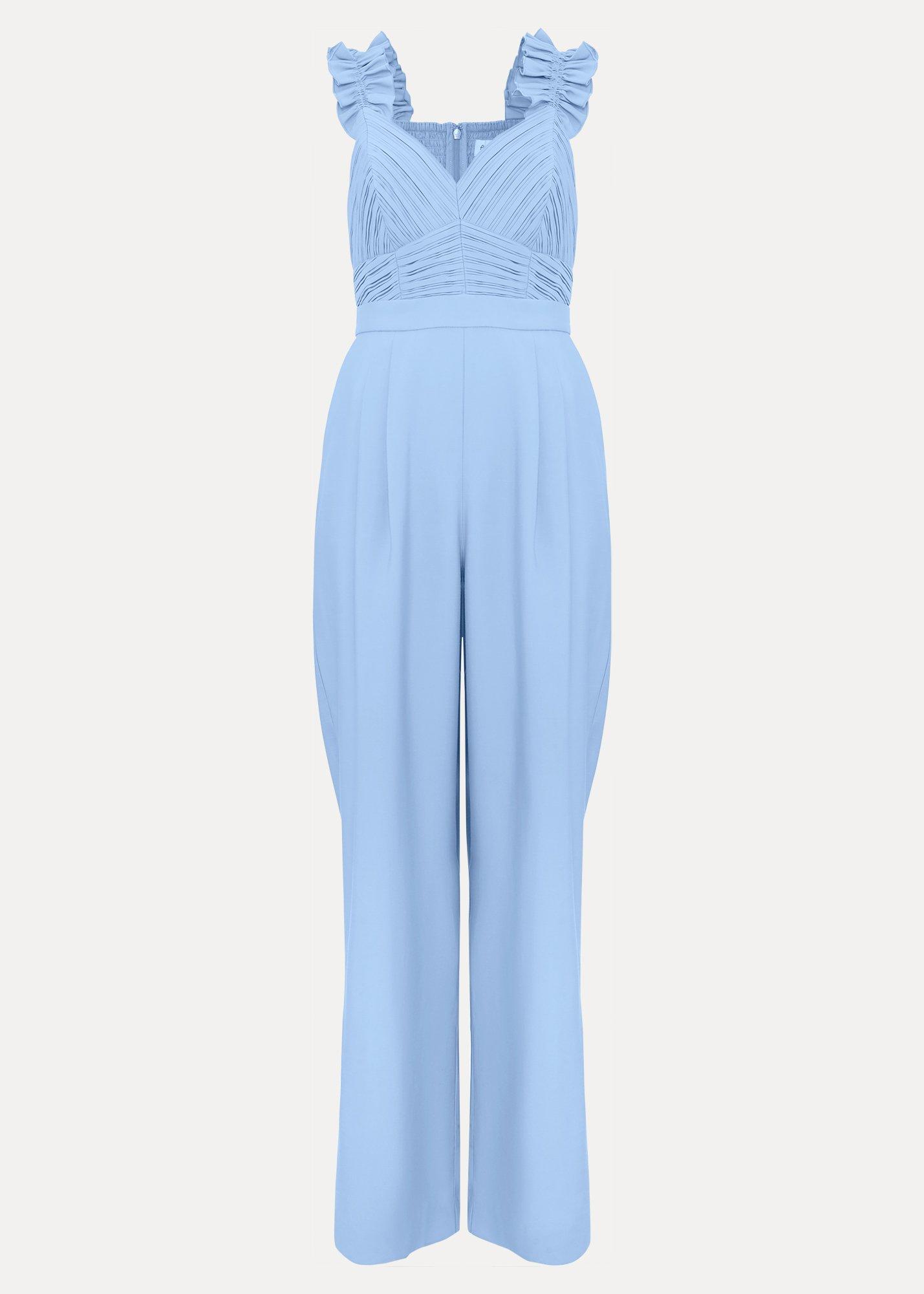 Moira Blue Ruffle Sleeve Jumpsuit