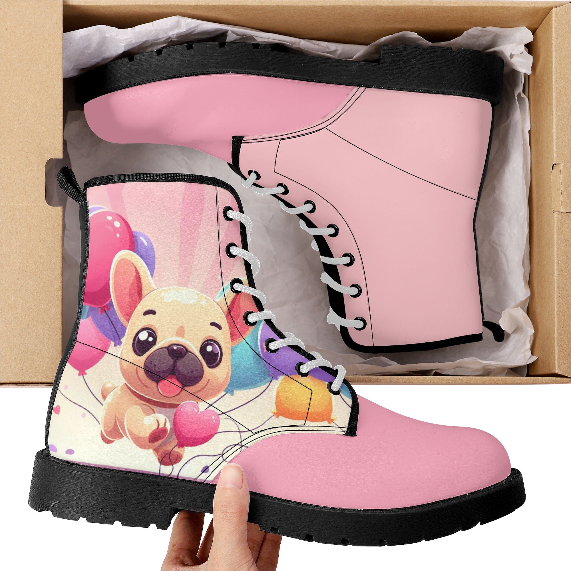 Bulldog Inspired Lexi - Stylish Leather Boots For Frenchie Fans