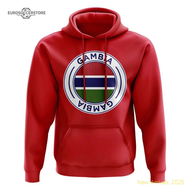 Excellent Gambia Football Badge Hoodie (red) - Supporter Edition