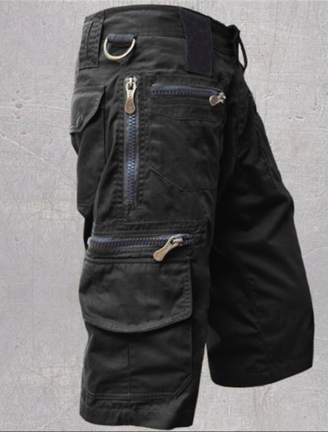 Men's Cargo Shorts Capri Pants Summer Zipper Pocket Multi Plain