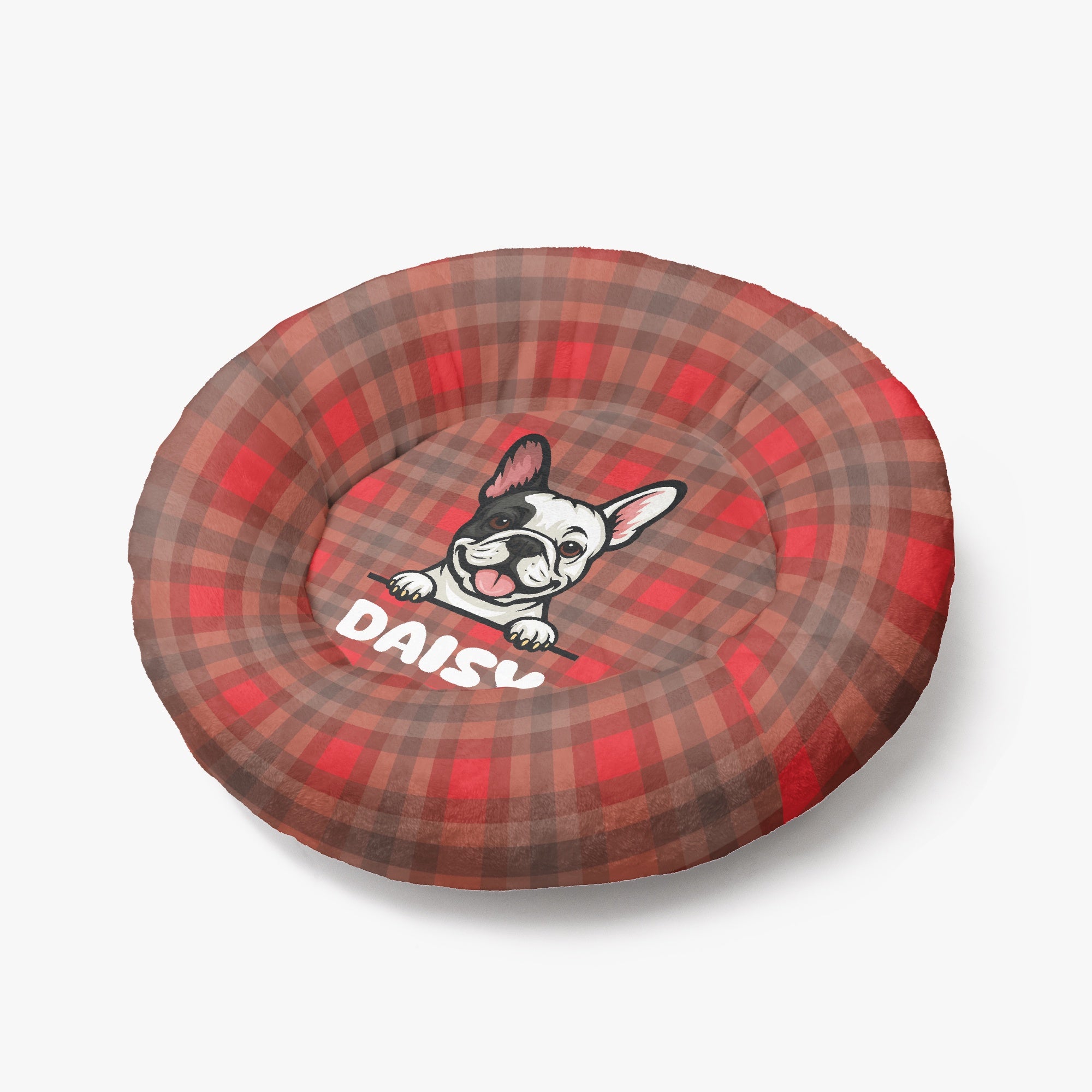 Bed | Personalized Anti-anxiety Donut Bed For French Bulldogs Indoor Use