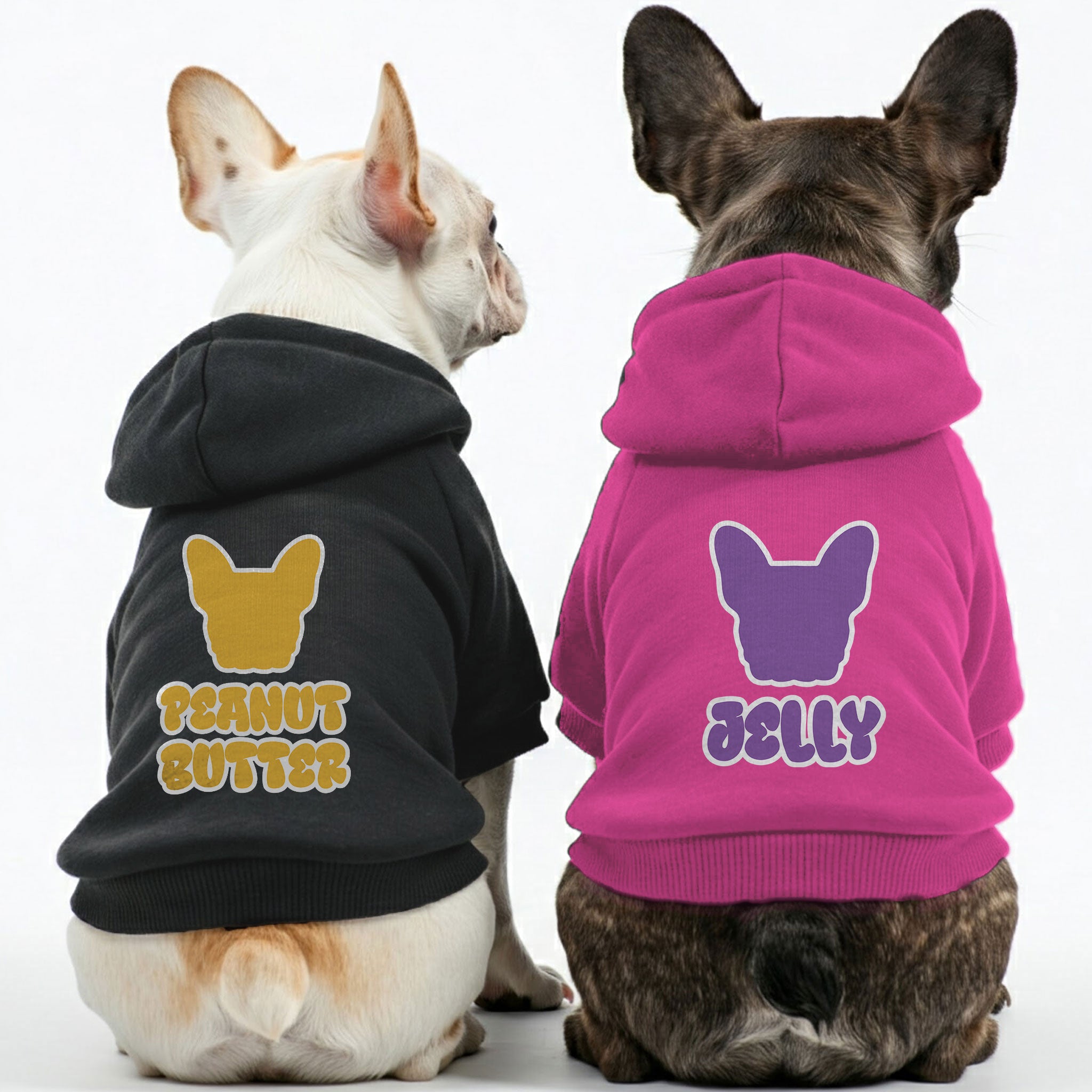 Cozy Peanut Butter And Jelly - Matching French Bulldog Hoodies – Styl...