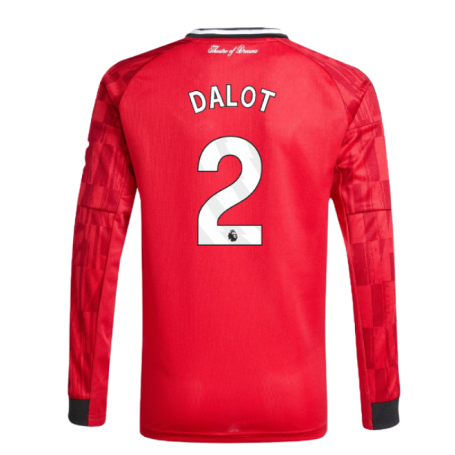 2025-2026 Man Utd Long Sleeve Home Top (Kids) (Dalot 2)
