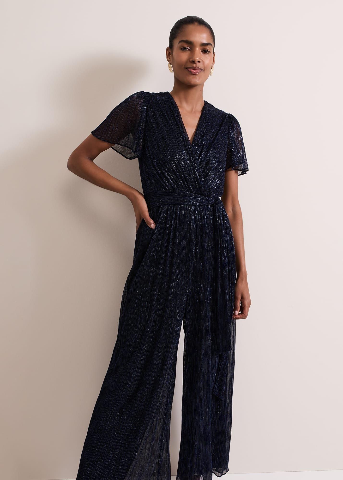 Stella Blue Plisse Jumpsuit
