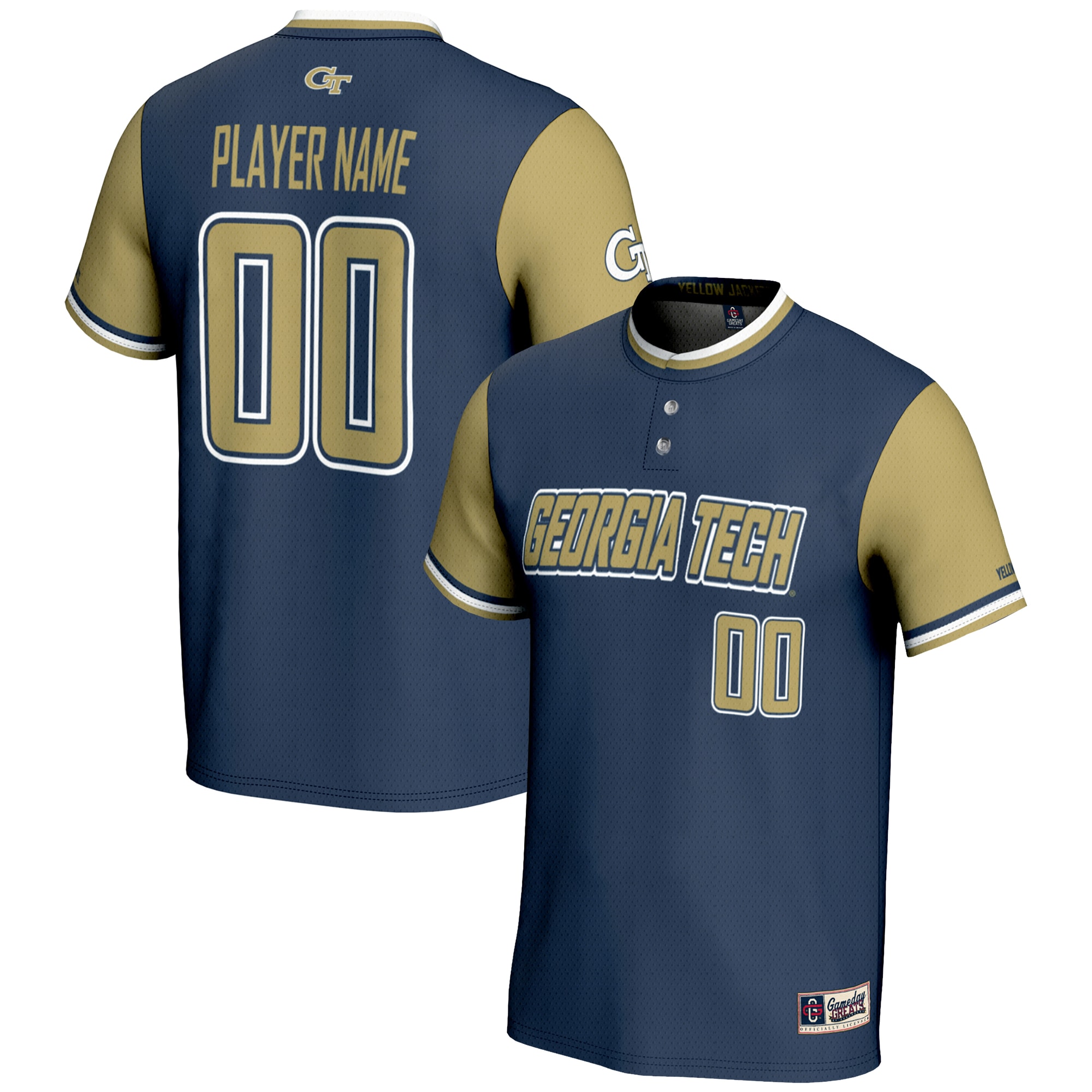 [DDG] Georgia Tech Yellow Jackets GameDay Greats Youth NIL Pick-A-Player Lightweight Softball Jersey - Navy