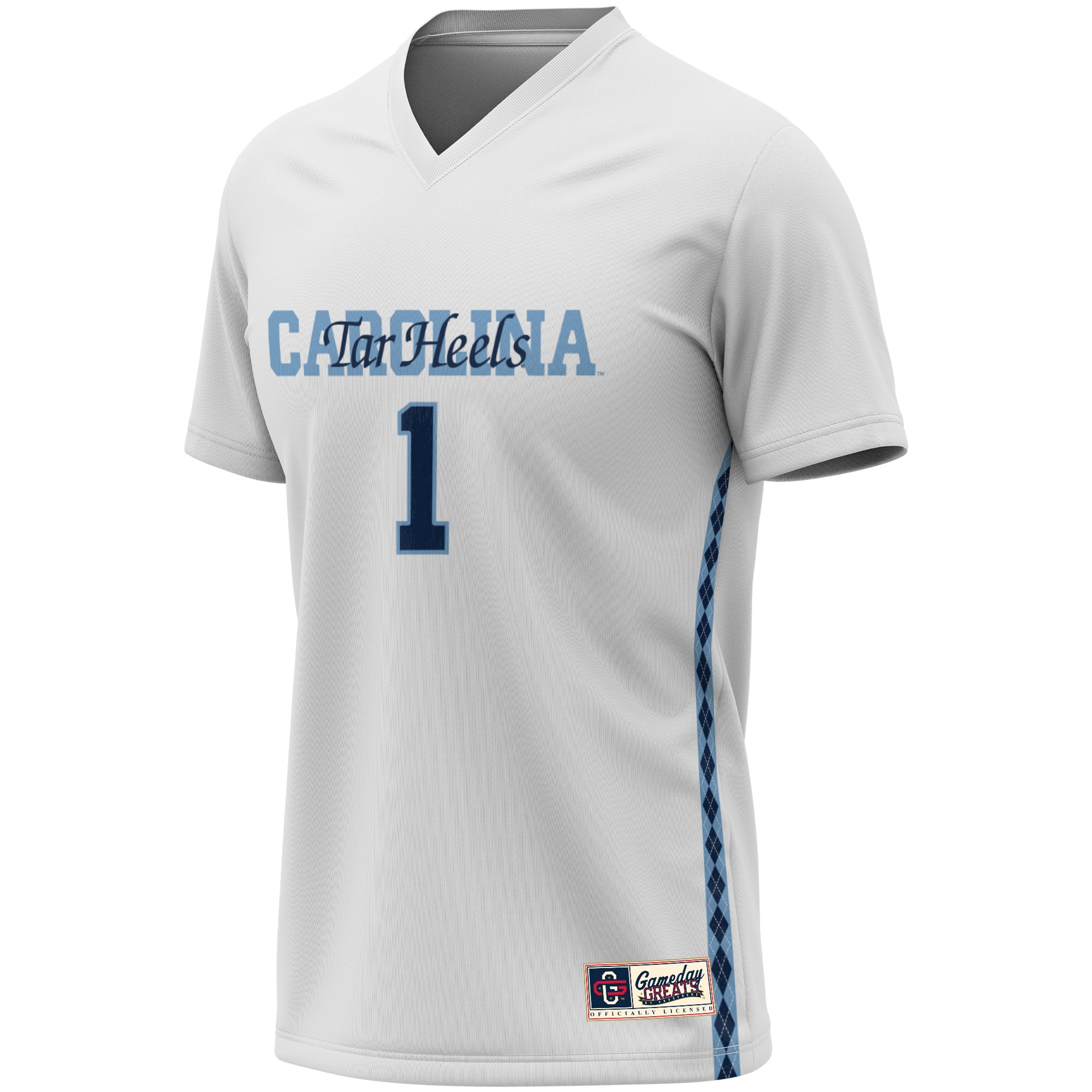 [DDG] North Carolina Tar Heels GameDay Greats Unisex Women's Soccer Lightweight Fashion Jersey - White