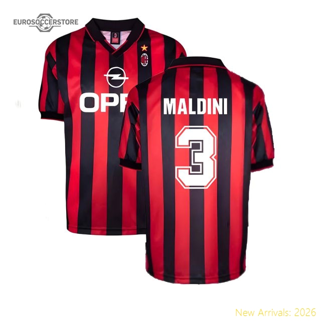 Ac Milan 1996 Home Top Retro Football Jersey (Maldini 3)