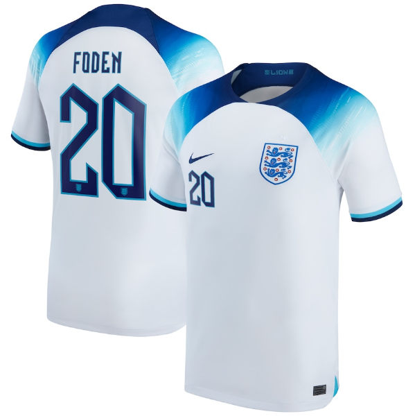Official Official England World Cup 2022 Home FODEN Jersey