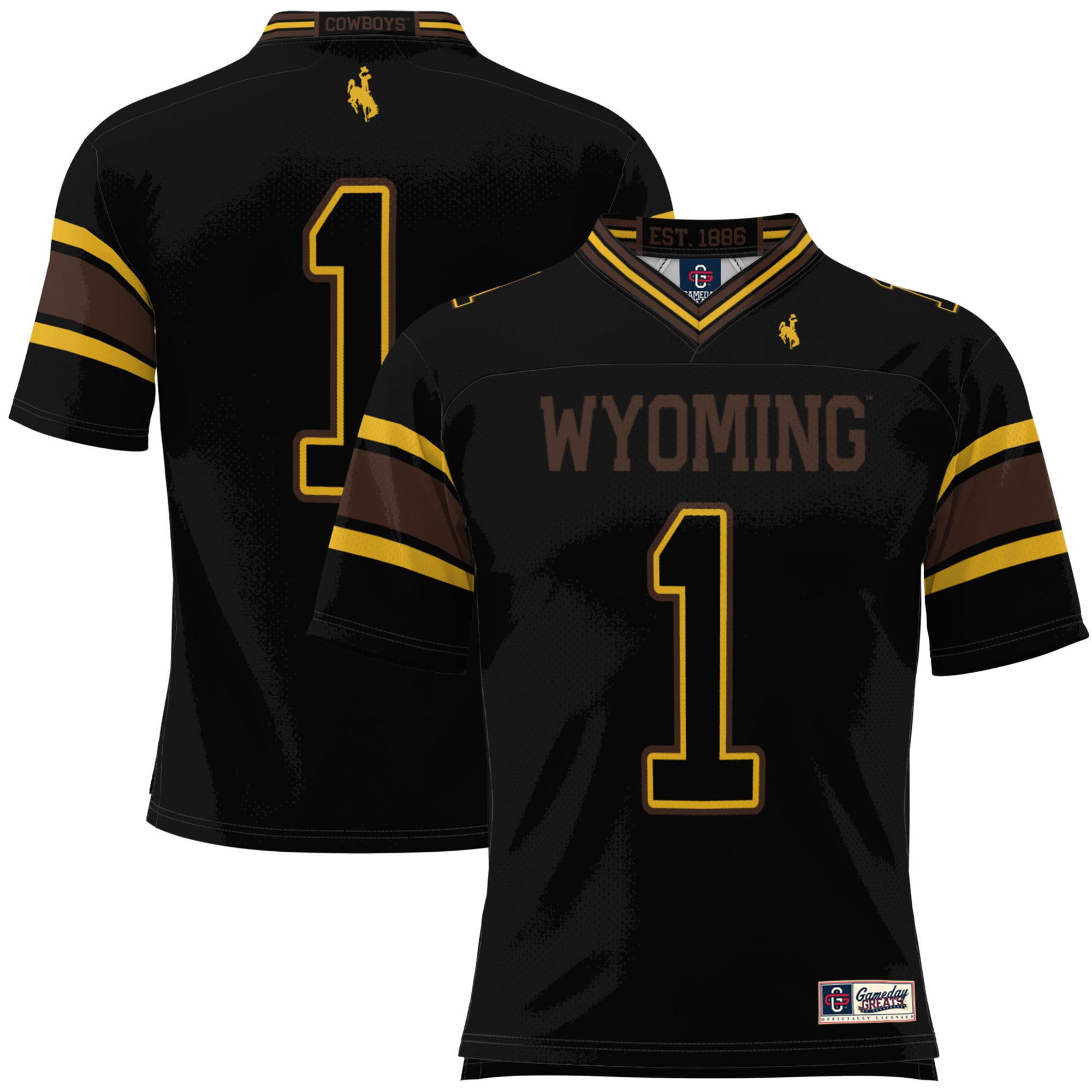 #1 Wyoming Cowboys GameDay Greats 2026/2027 Football Jersey - Black