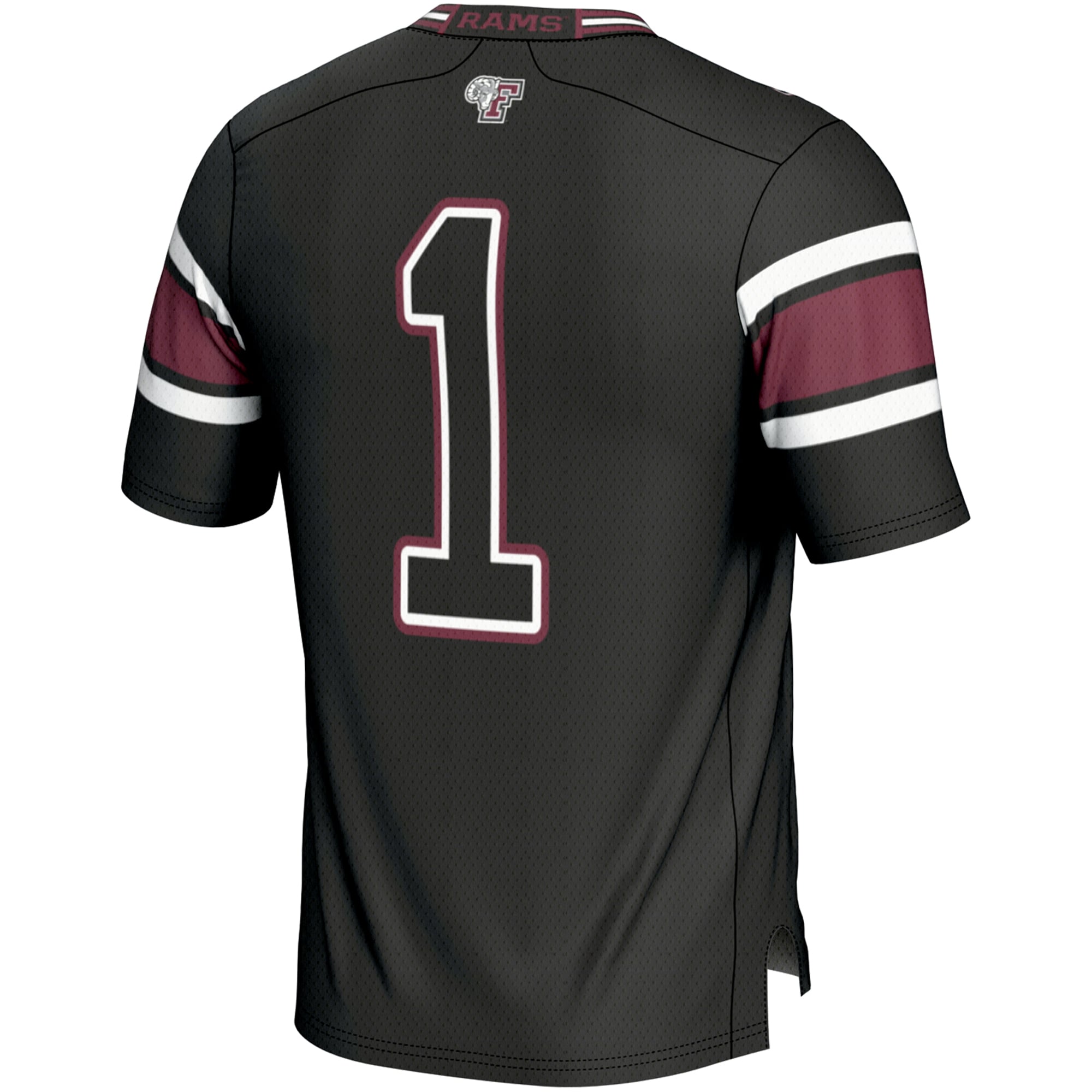 Men's #1 Black Fordham Rams Endzone Football Jersey