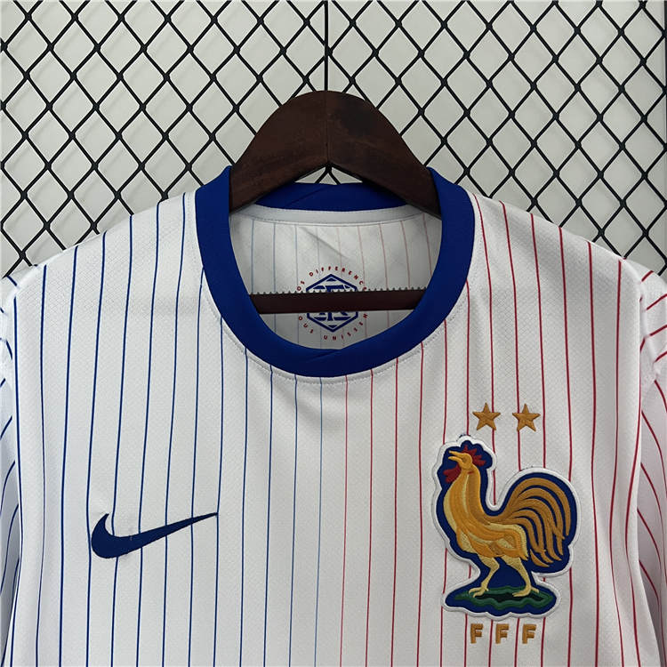 UEFA Euro 2024 France Away White Football Shirt Soccer Jersey -