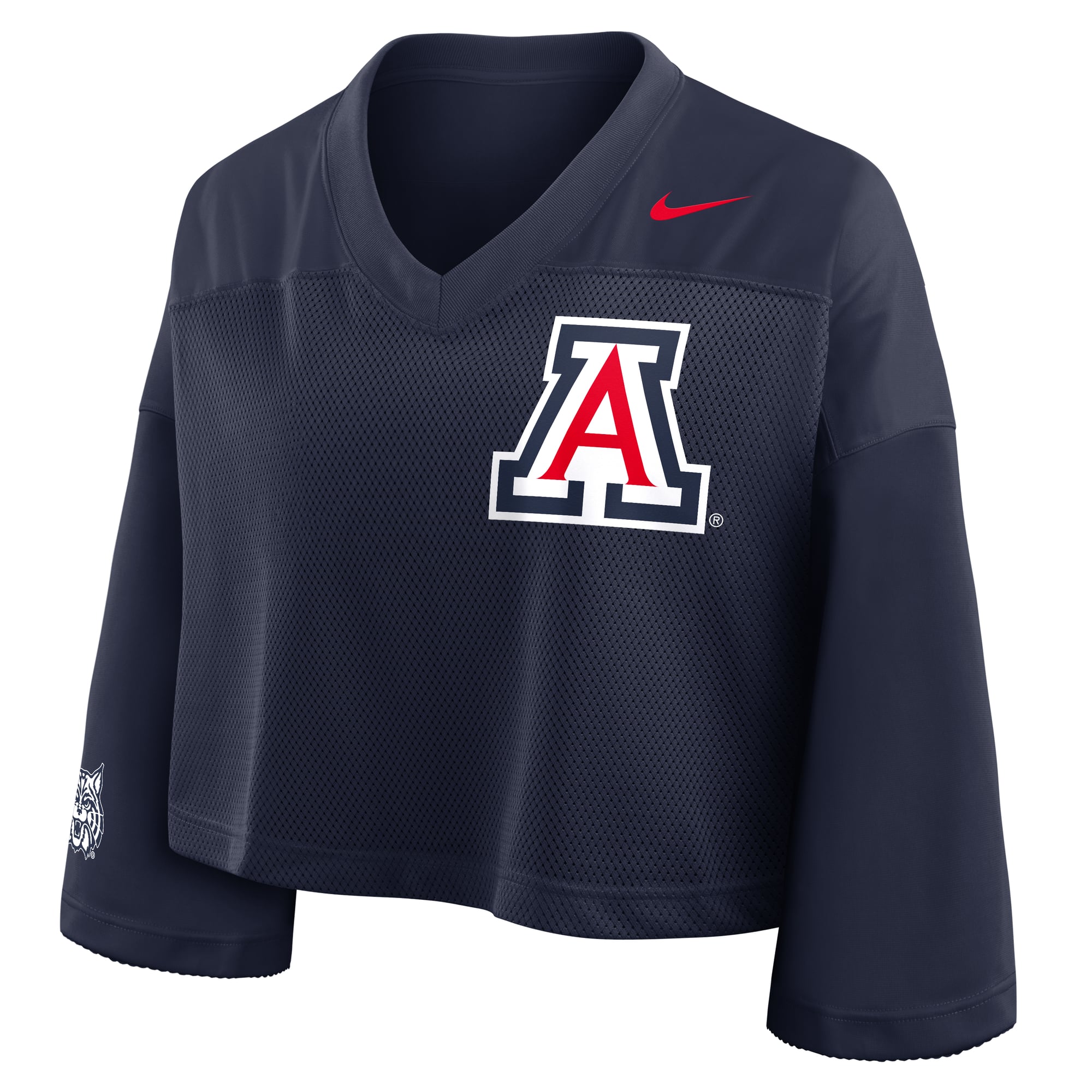 Arizona Wildcats Nike Women's Cropped Mesh Dri-FIT Fashion Jersey - Navy