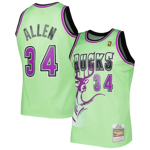 Ray Allen MIL Elite Swingman Jersey - Green - Official NBA Merchandise