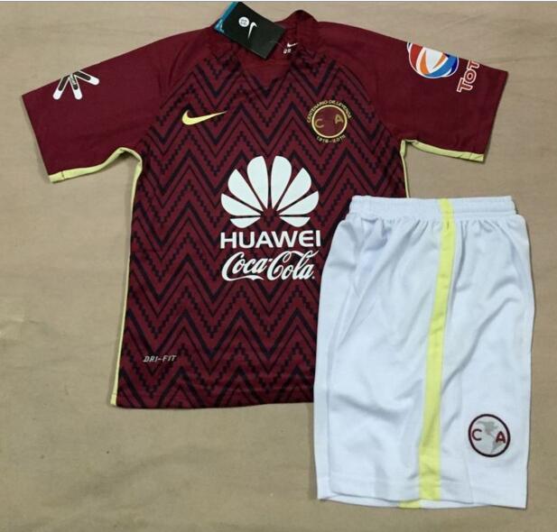 Comfort Fit Kids Club America 2016-17 Red Away Soccer KitsShirtShorts