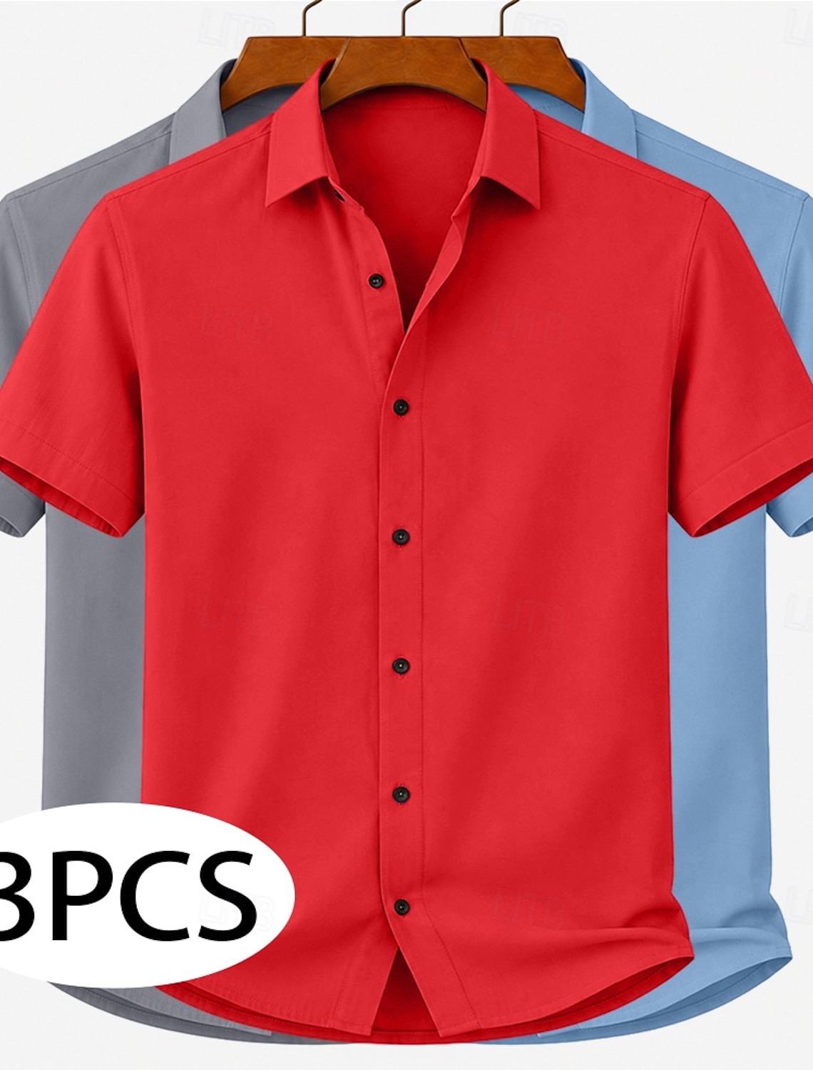 Men Shirt Casual Shirt Button Up Shirt White+Pink+Light Blue Light BLue+Green+Black BLue+Red+Black Yellow+Pink+Black Green+Gray+Black Short Sleeve Plain Shirt Collar Casual Daily Plain Clothing