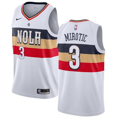 White Nike Orleans Pelicans #3 Pelicans Jersey - Polyester