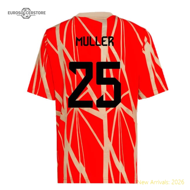 Official 2024-2025 Bayern Munich Pre-Match Shirt (Red) (Muller 25)