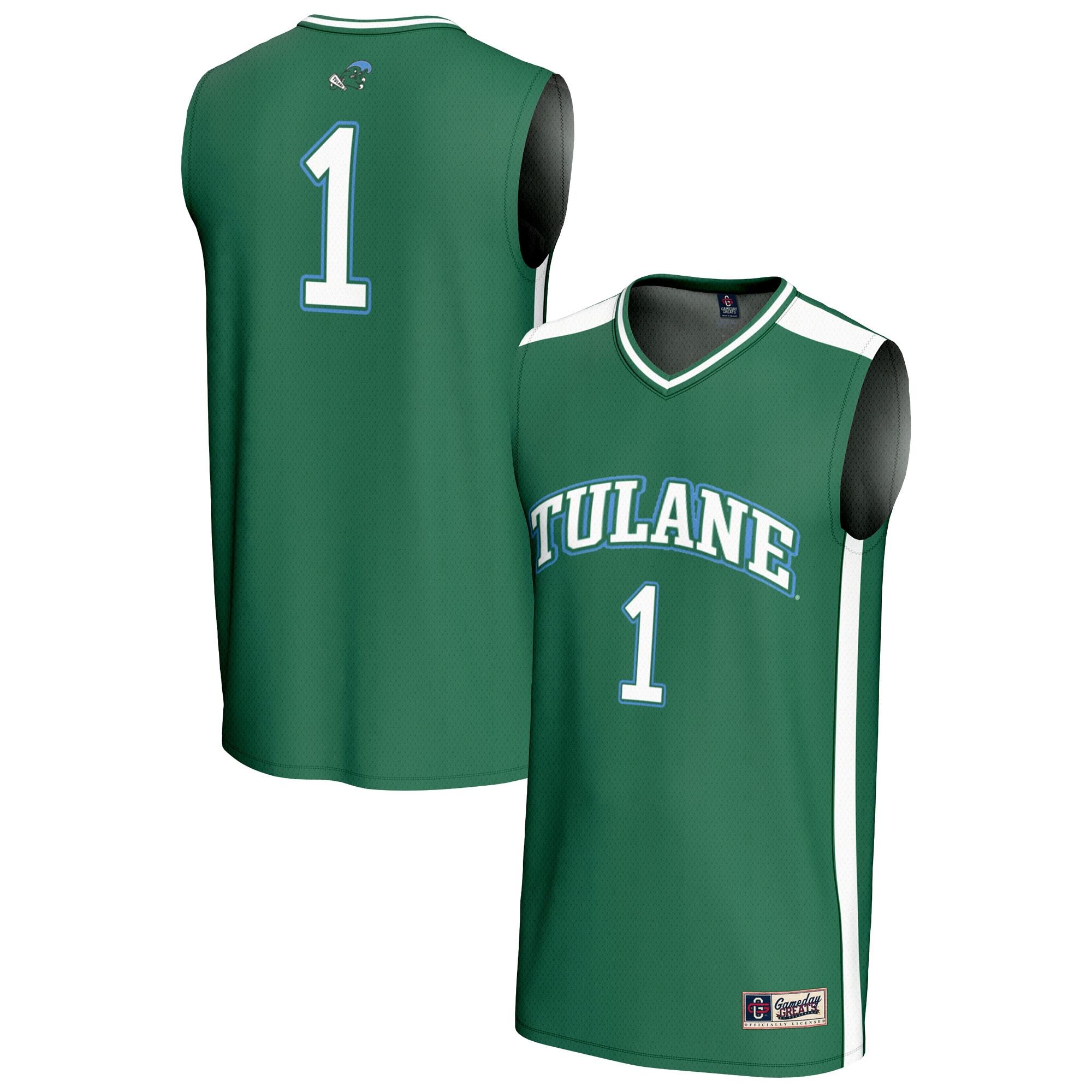 [NJP] Tulane Green Wave GameDay Greats Youth Lightweight Collegiate Basketball Fashion Jersey - Green