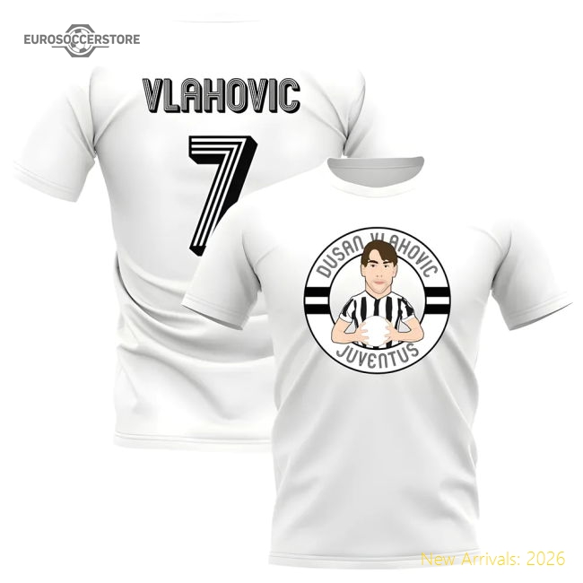 Luxury Dusan Vlahovic Old Lady Illustration Fan T-shirt (white)