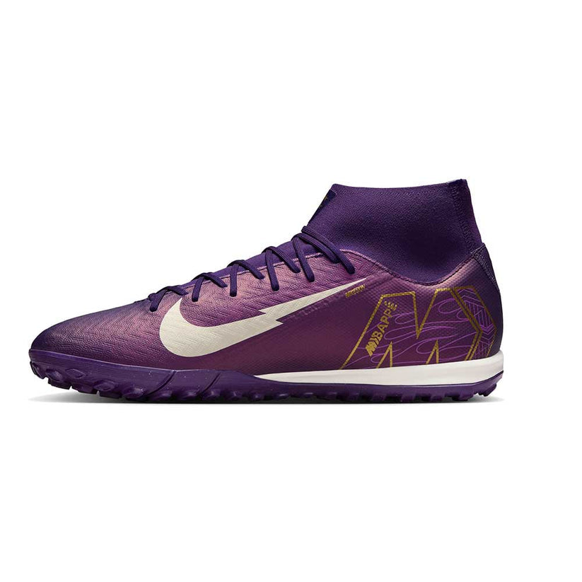Nike Zoom Superfly 10 Academy KM Kylian Mbappe Turf TF Soccer Shoes (Grand Purple/Pale Ivory)