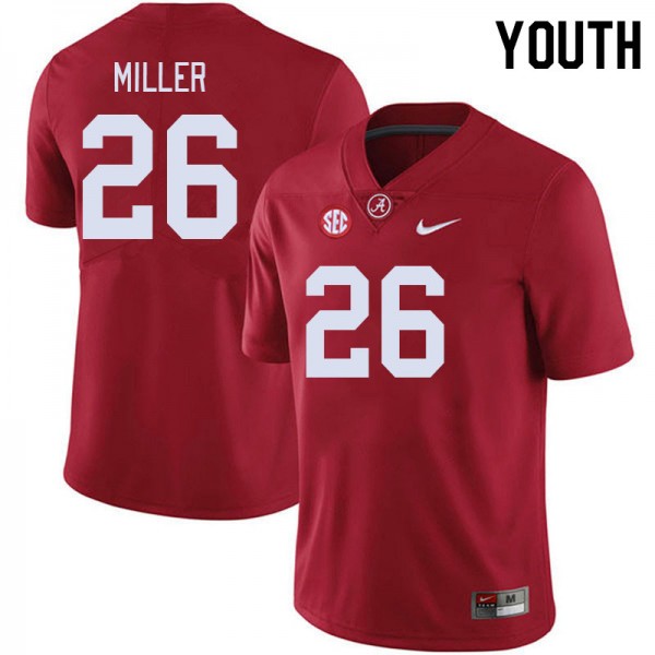 Youth(kids) Alabama Crimson Tide #26 Jam Miller Bama Jersey