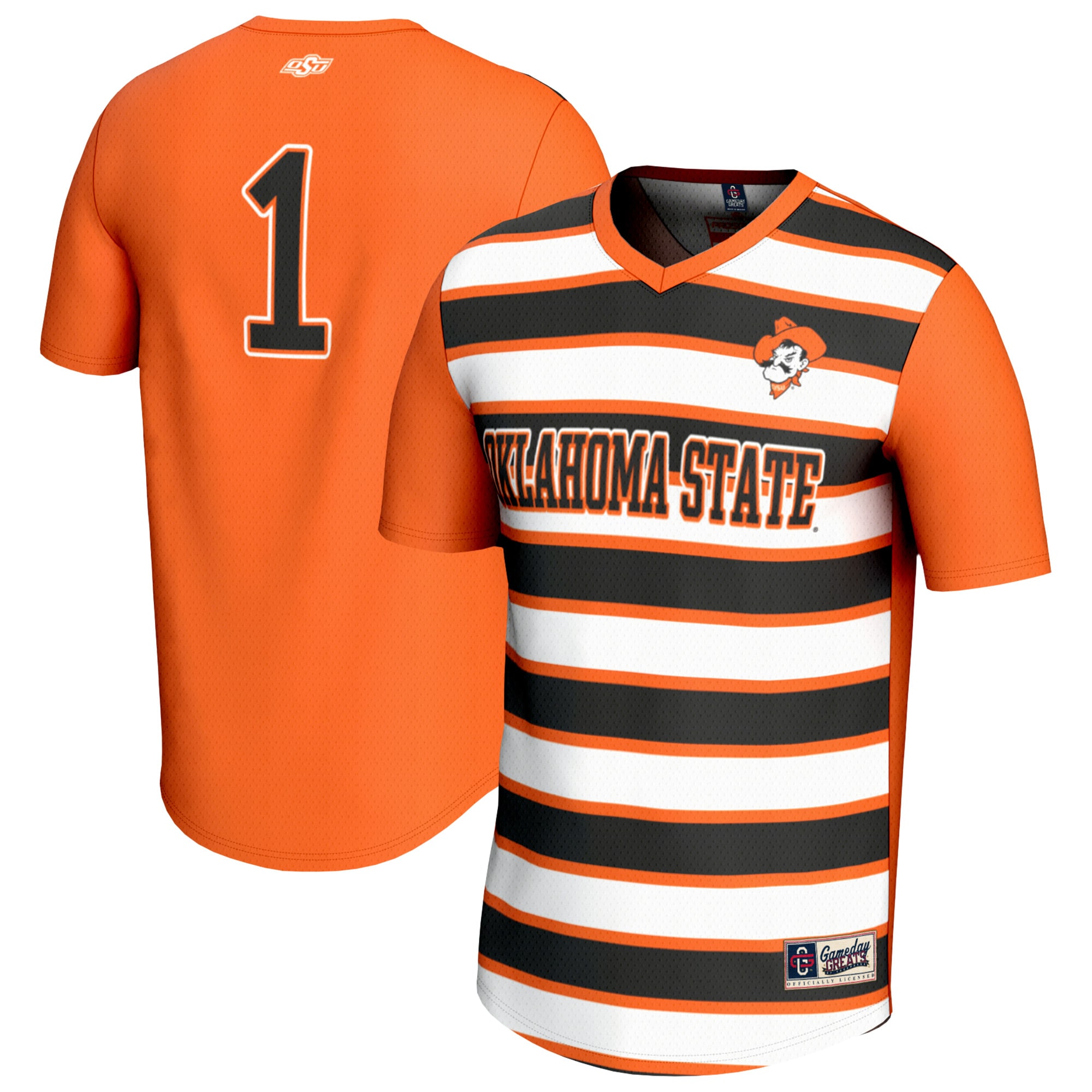 [SJH] Oklahoma State Cowboys GameDay Greats Unisex Lightweight Collegiate #1 Soccer Fashion Jersey - Orange