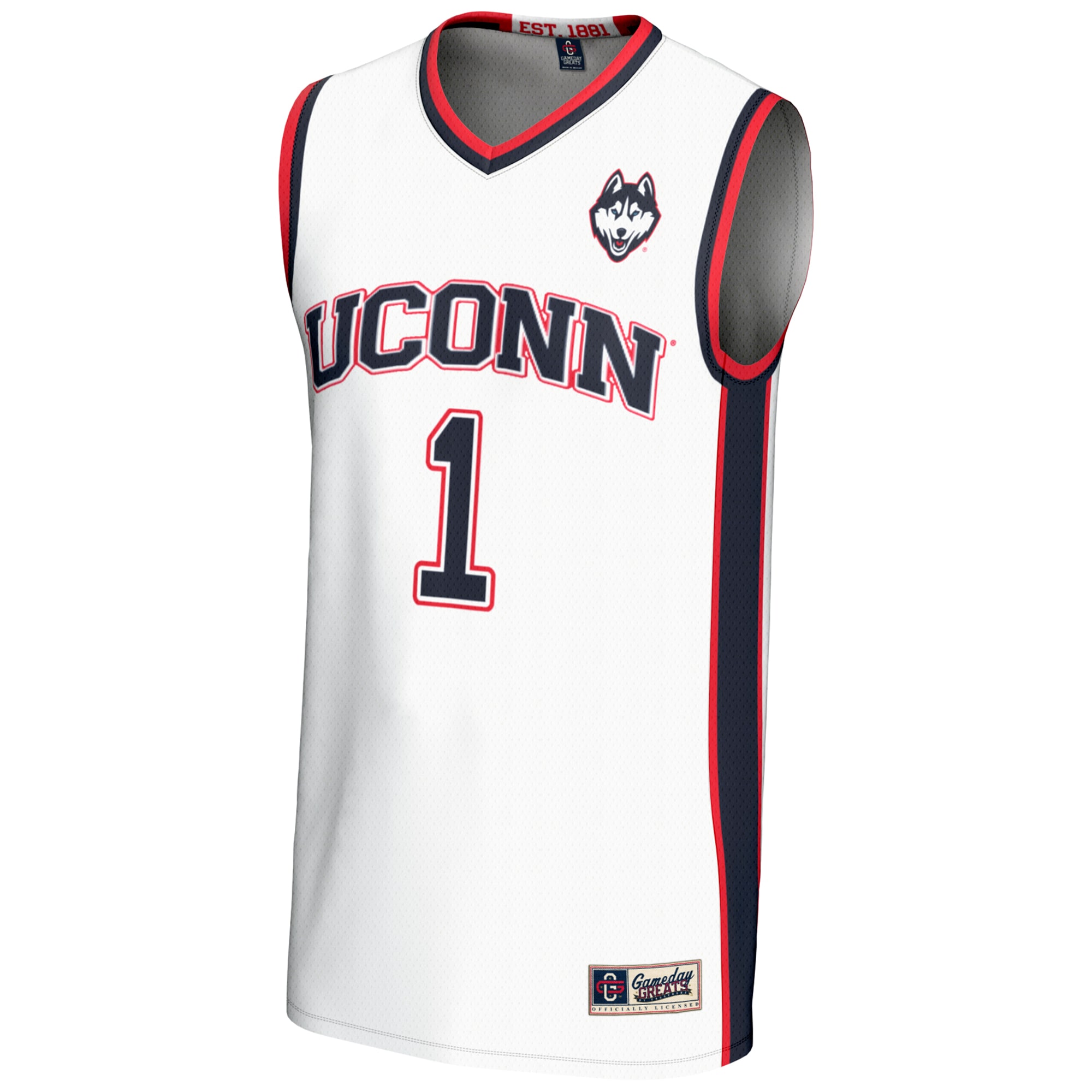 [NJP] UConn Huskies GameDay Greats Youth Lightweight Basketball Jersey - White