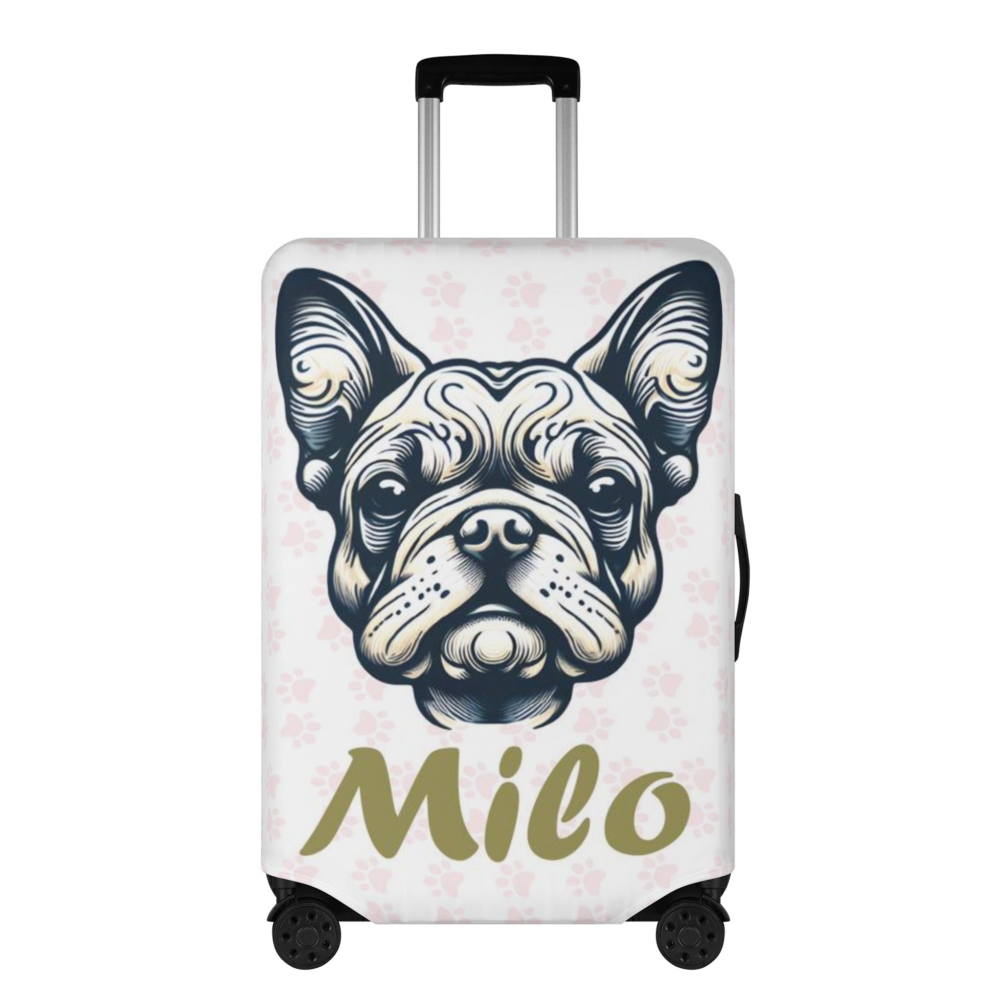 Personalized Luggage Cover with Frenchie Name - Luggage Cover