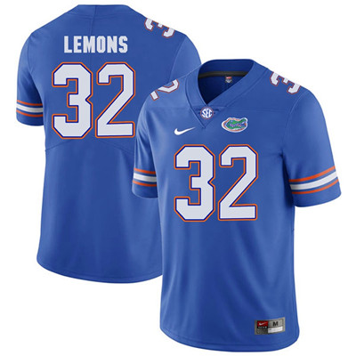 premium Men's None Adarius Lemons #32 Blue 2024 Football Jersey