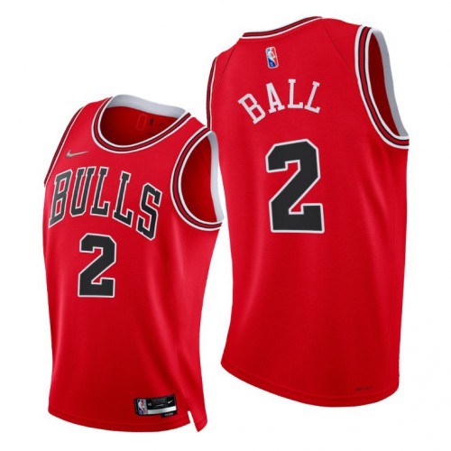 Official CHI Lonzo Ball #2 2021 75th Statement Edition NBA Jersey Red