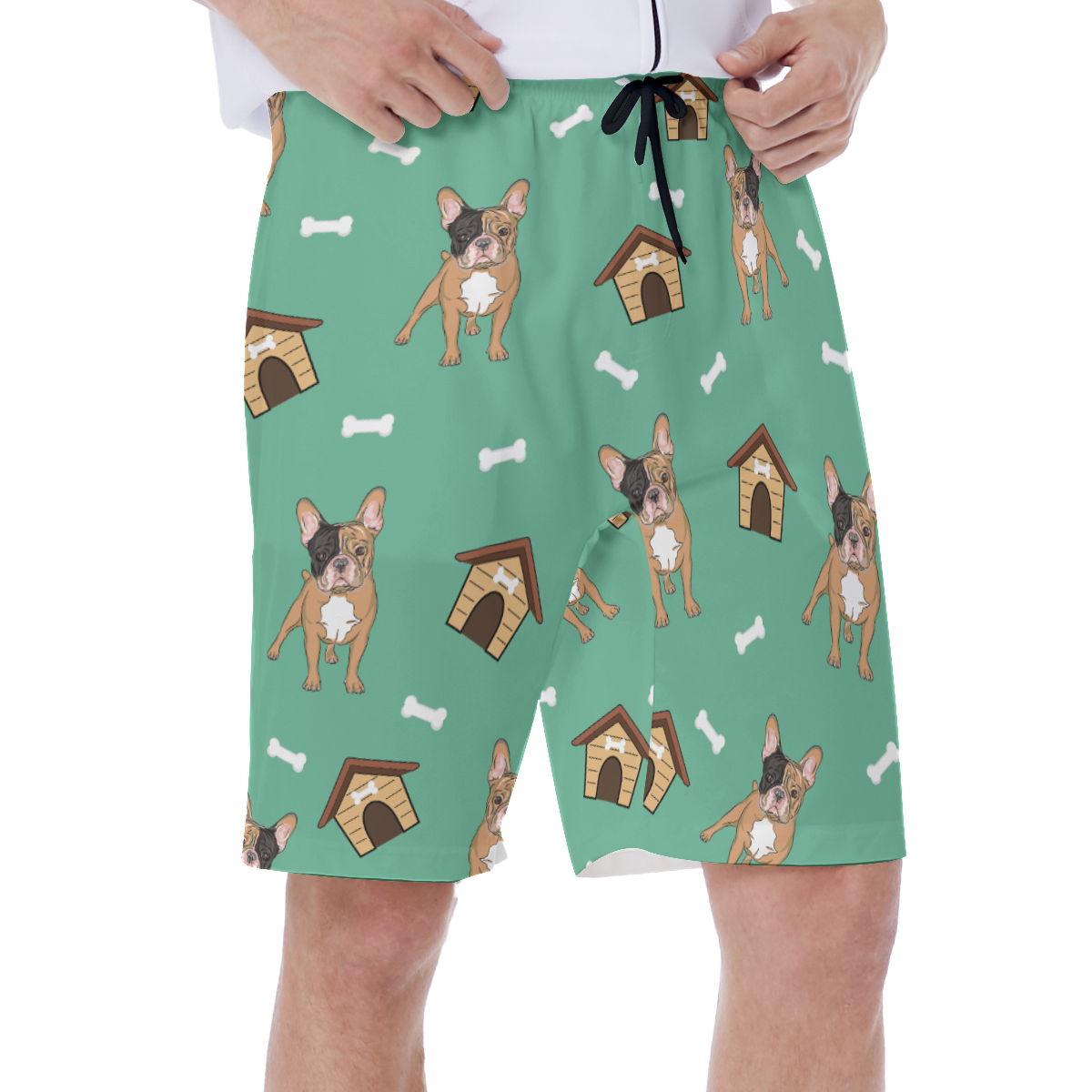 Street-Ready Zeus - Men's Beach Shorts for French Bulldog Lovers