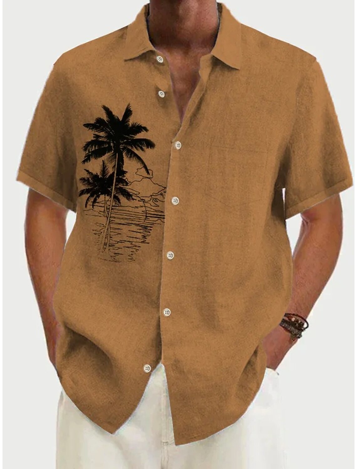 Men's Tie Dye Shirt Button Up Short Sleeve Tropical Fashion Streetwear