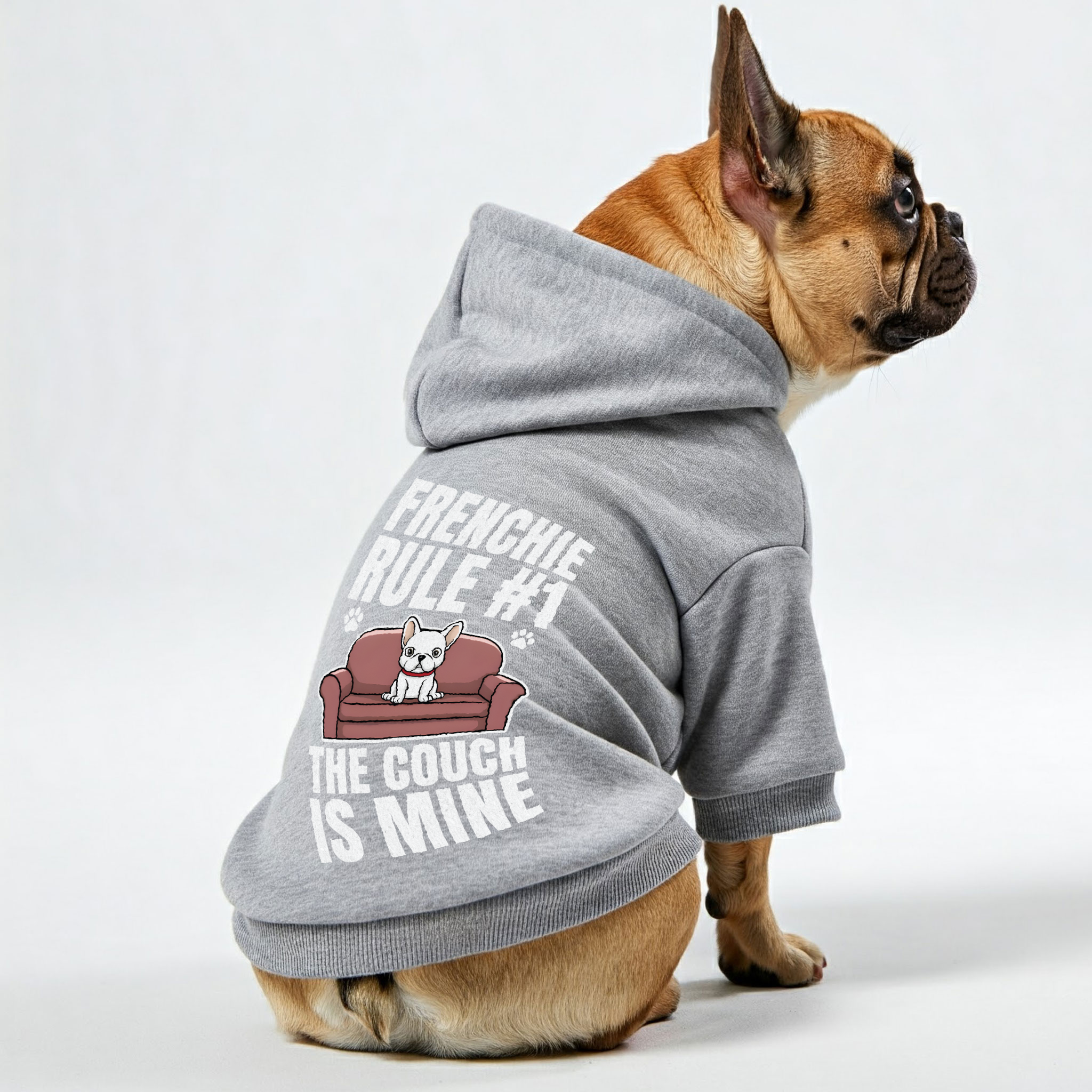 Frenchie rule #1: The couch is mine - Personalized French Bulldog Hoodies with Funny Quotes – Stylish, Cozy, and Premium 100% Cotton