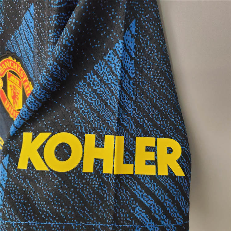 Manchester United 21-22 Kit Third Blue Soccer Jersey Football Shirt -